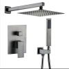 Elegant Silver Thermostatic Shower Column Rain Shower Set