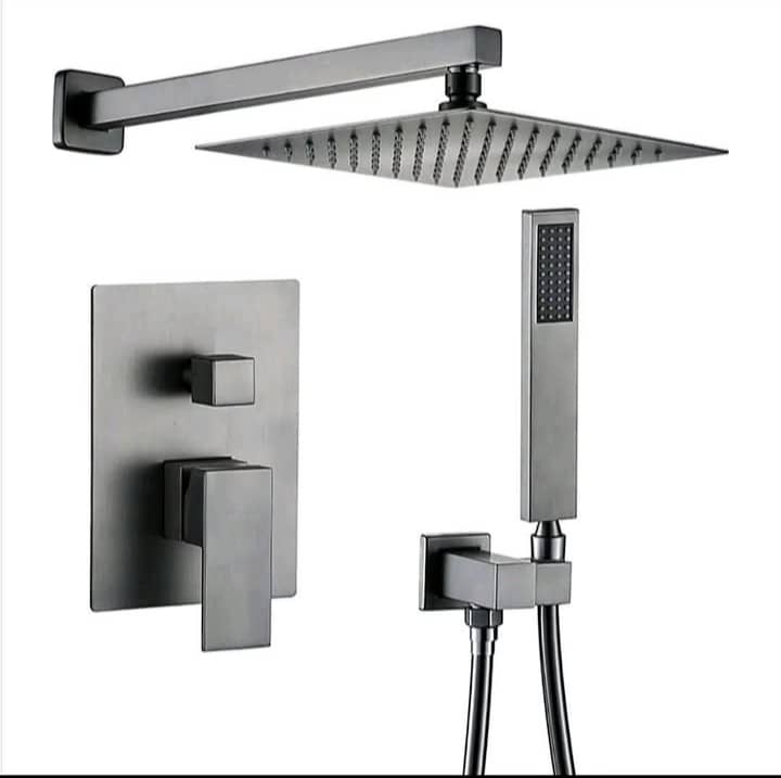 Elegant Silver Thermostatic Shower Column Rain Shower Set