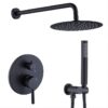 Elegant Black Thermostatic Shower Column Rain Shower Set